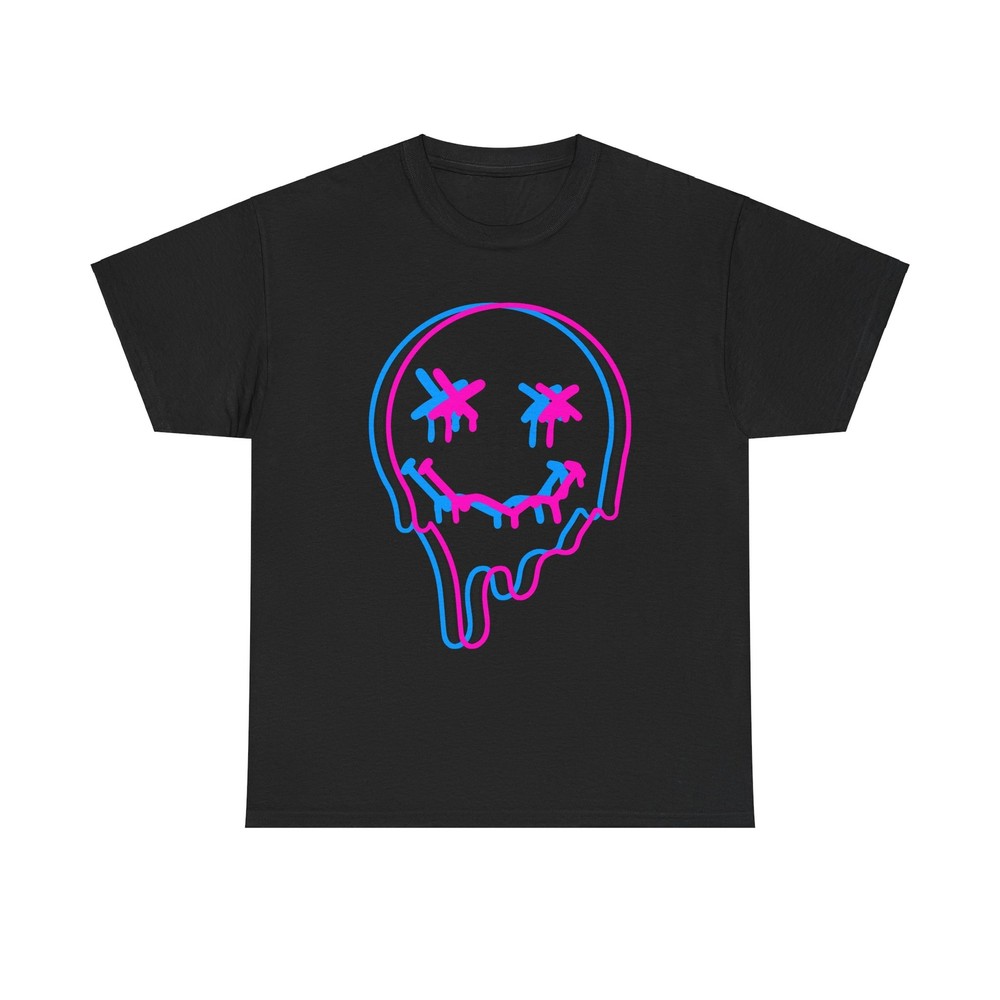 Glitch Smiley T-Shirt - trippy psychedelic retro art vaporwave cyberpunk cool