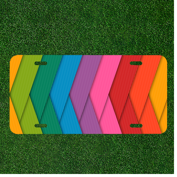 Custom Personalized Car License Plate Featuring Vibrant Abstract Background Design