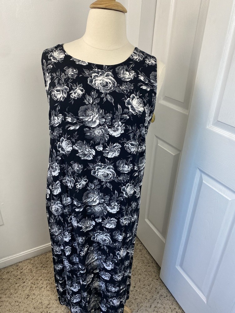 Vtg XL Floral Maxi Dress Y2K Fairy Dark Romance Whimsy Goth Grunge
