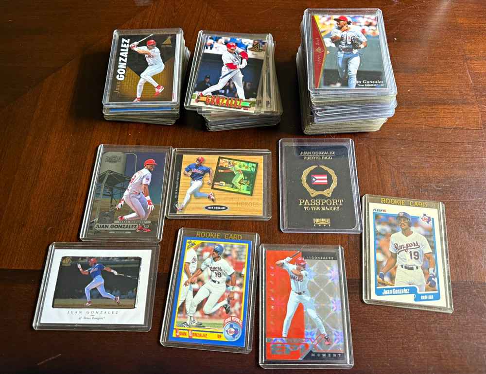 90’s Rookie Juan Gonzalez Texas Rangers 82 Card Lot MLB Baseball All Star MVP