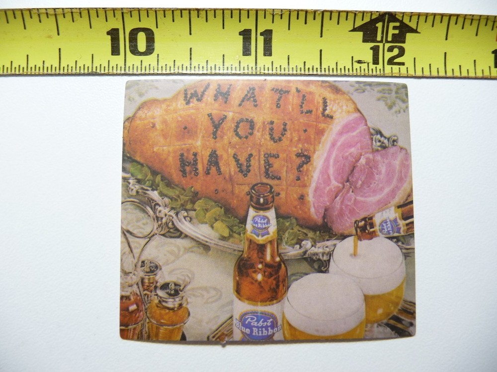 Vintage Ham and Beer Ad Decal Sticker for Food Lovers