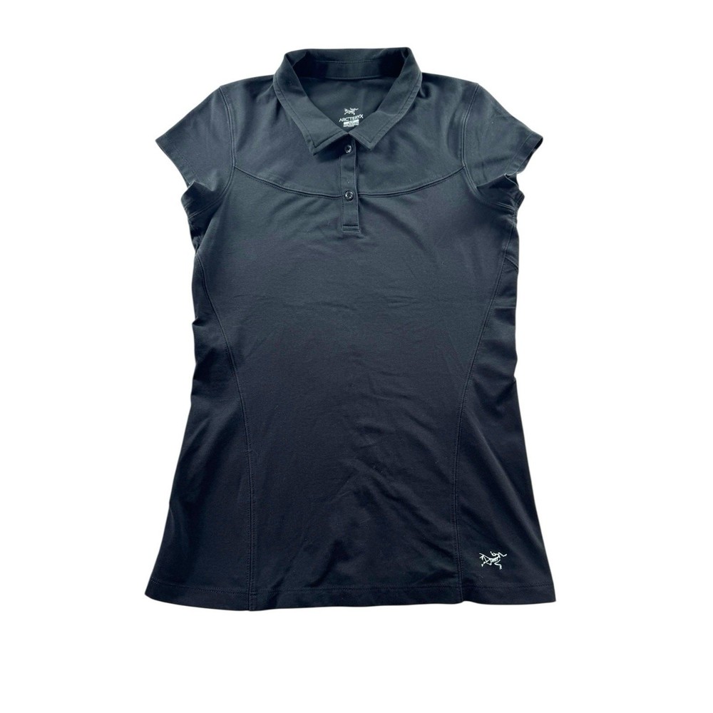 Arc'teryx Coupe Ample Short Sleeve Polo Womens S Relaxed Fit Black Gorpcore Hike