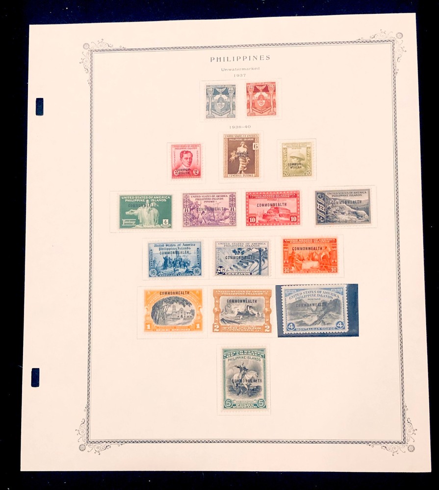 PHILIPPINES: UNUSED #431-446 LIGHTLY HINGED ON ALBUM PAGE CV $198.35