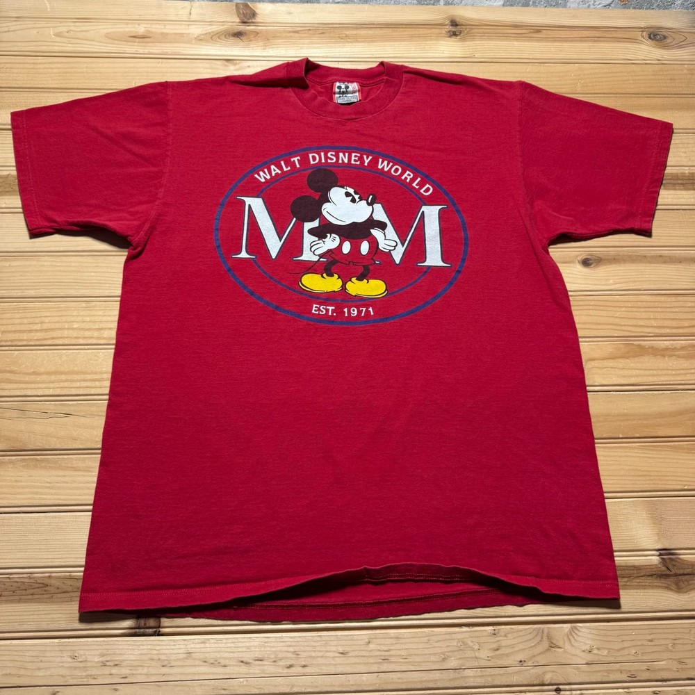 Vintage 90s Walt Disney World Mickey Mouse Cartoon Souvenir T-Shirt USA Made XL