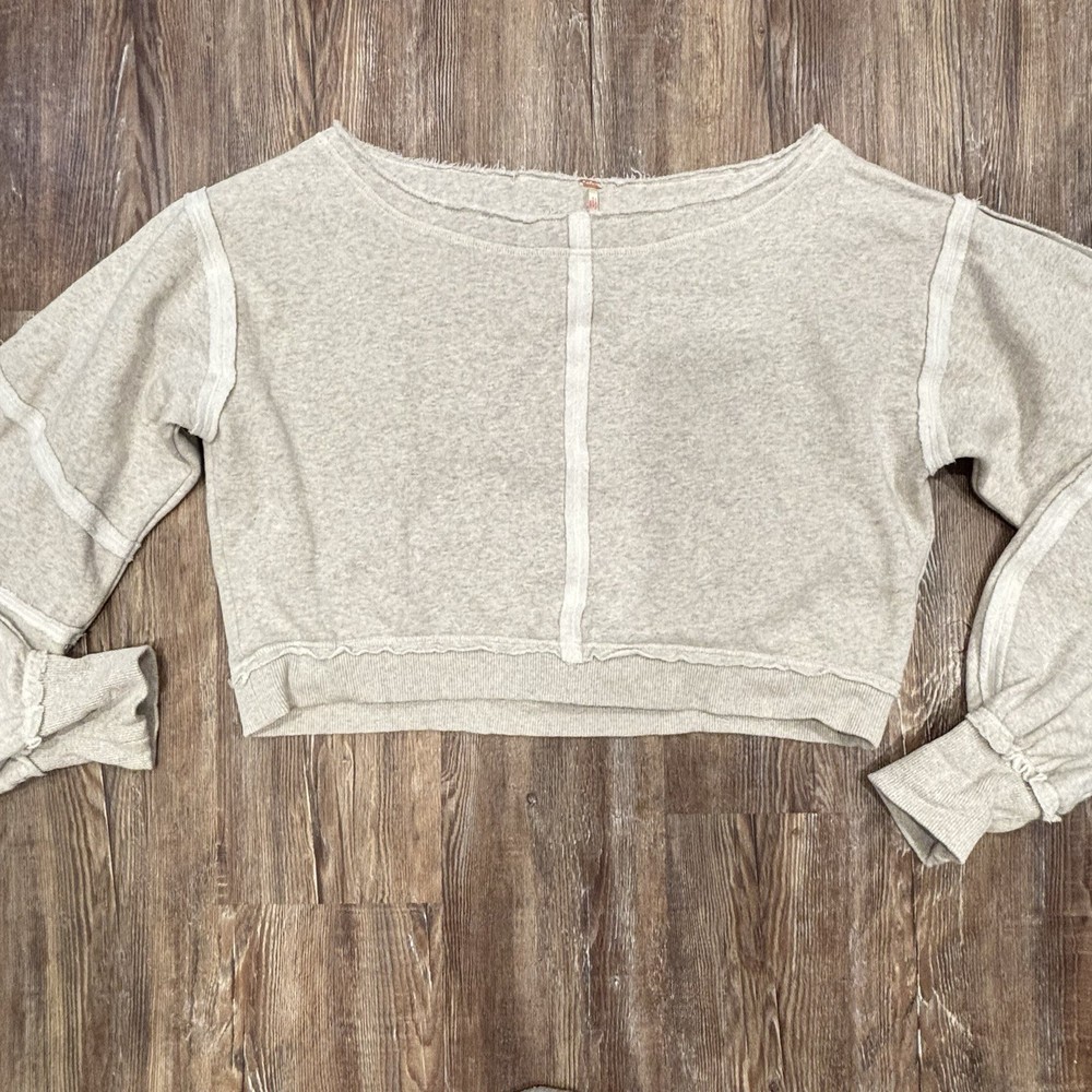 Free people Cropped Sweatshirt Sz Large