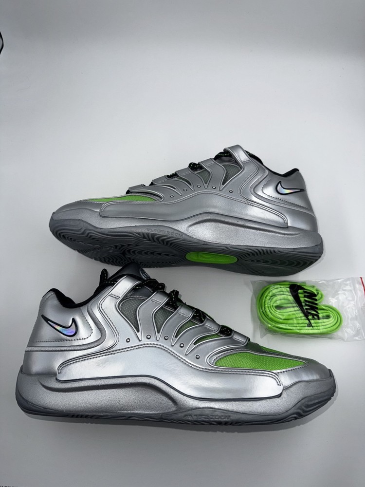 Nike KD18 EYBL Metallic Silver Basketball Shoes IF2519-001 Size 10.5 New