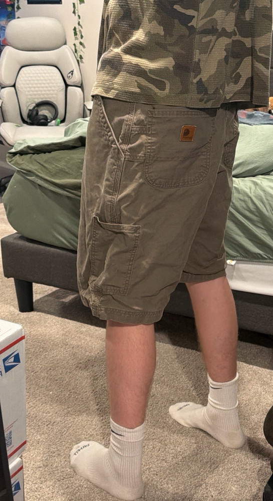 Carhartt Brown Cargo Shorts Men Cotton Pockets Outdoor Spring Summer Casual