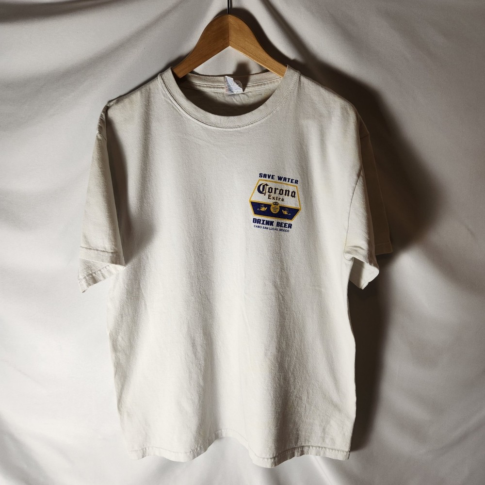Vintage Corona Extra T-Shirt L White Cabo San Lucas Mexico Save Water Drink Beer