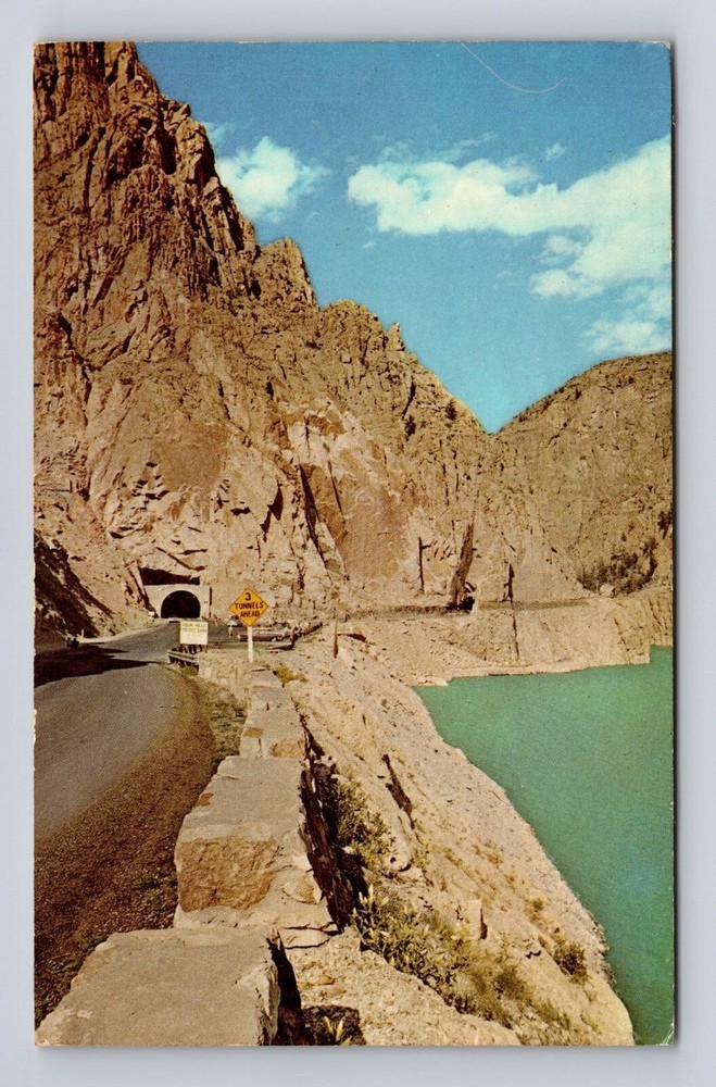 Buffalo Bill Dam WY-Wyoming, Shoshone Canyon Tunnel, Vintage c1966 Postcard
