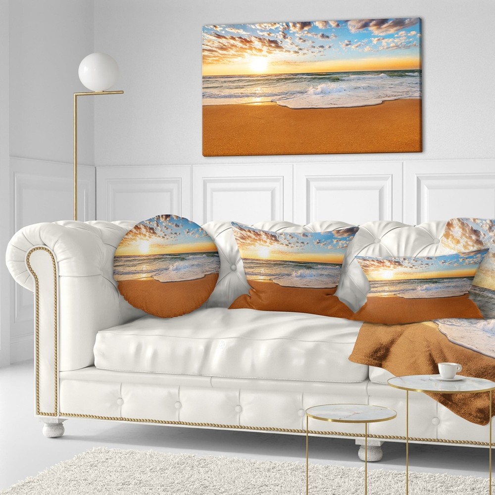 Designart 'Incredible Seashore under Cloudy Sky' Seascape