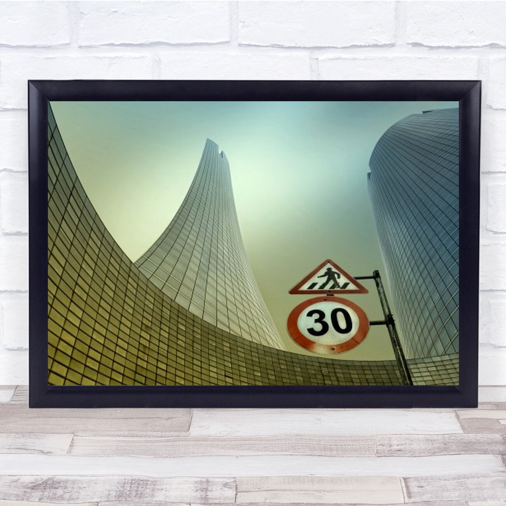 Sign Signs Modern Future Futuristic Geometry Shapes Wall Art Print