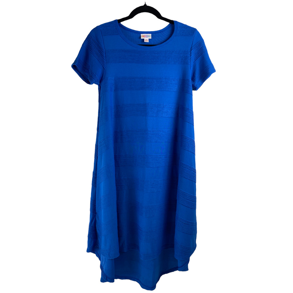 LulaRoe Women's Blue Short sleeve High-Low Dress - Size XS