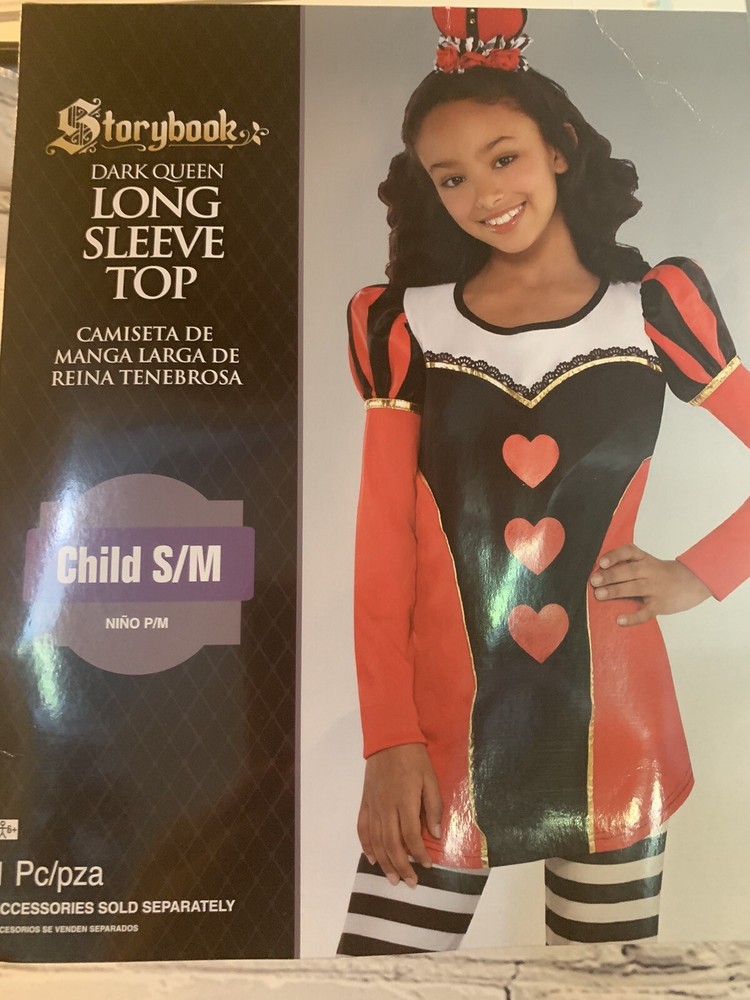 Storybook Dark Queen Long Sleeve Top Halloween Costume Child Size S/m New