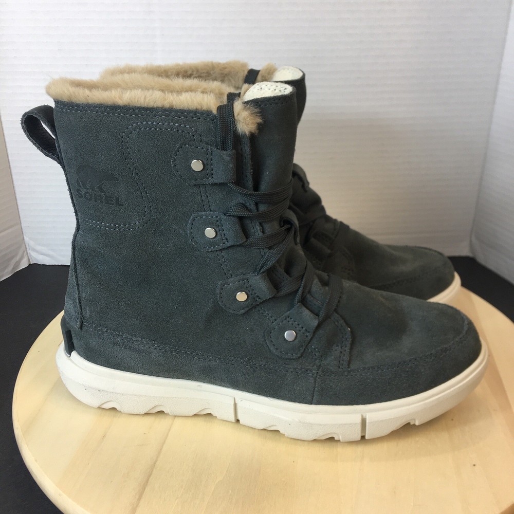 Sorel Womens Explorer II Joan Waterproof Winter Boot Faux Fur Size 10 Grill Fawn