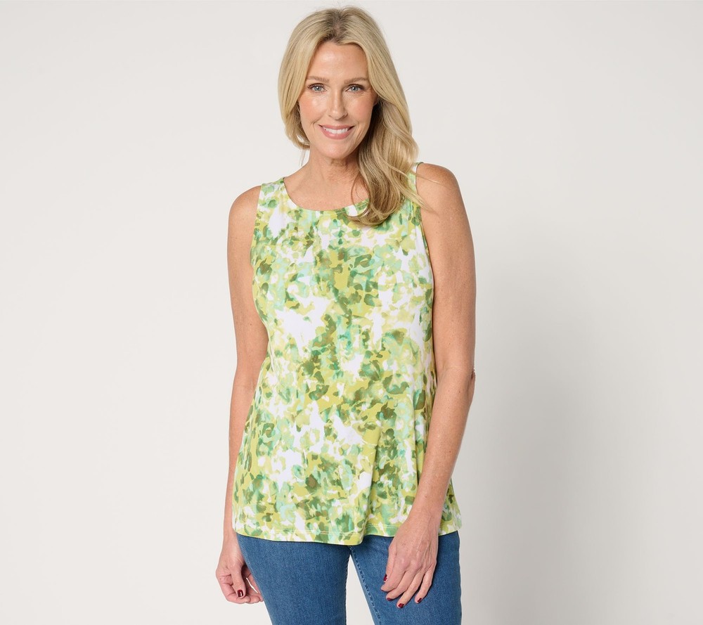 Susan Graver Women's Top Sz 2XS (XXS) Printed Liquid Knit Multi-colored A679590