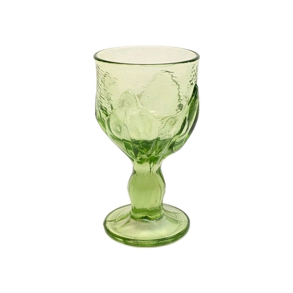 Tiffin Franciscan Glass ~ GREEN CABARET WINE GOBLET ~ 5 1/2