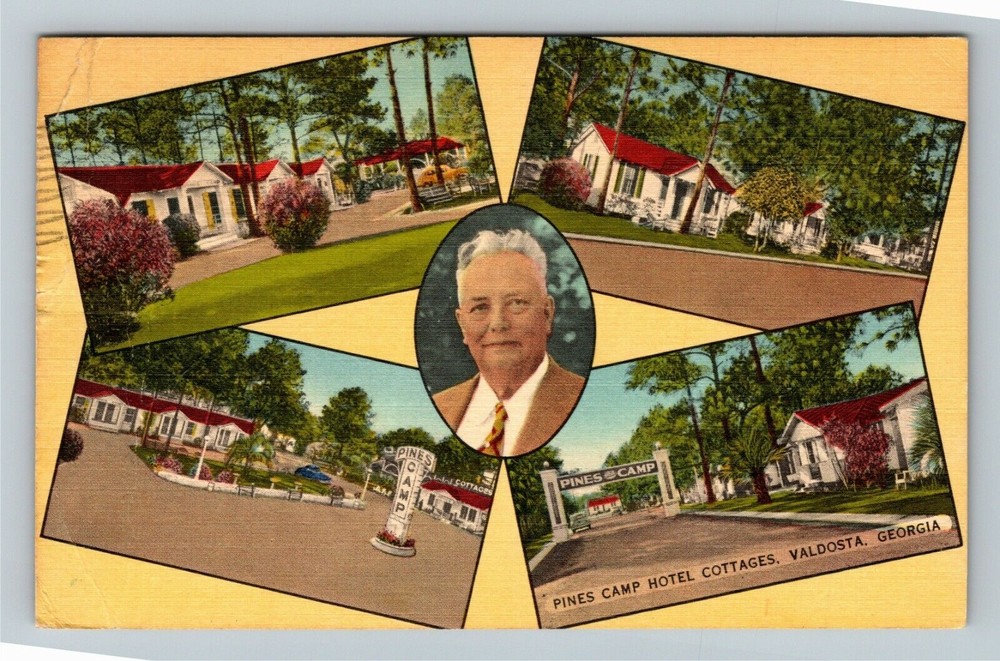 Valdosta GA-Georgia Pines Camp Hotel Cottages Antique  Vintage Souvenir Postcard