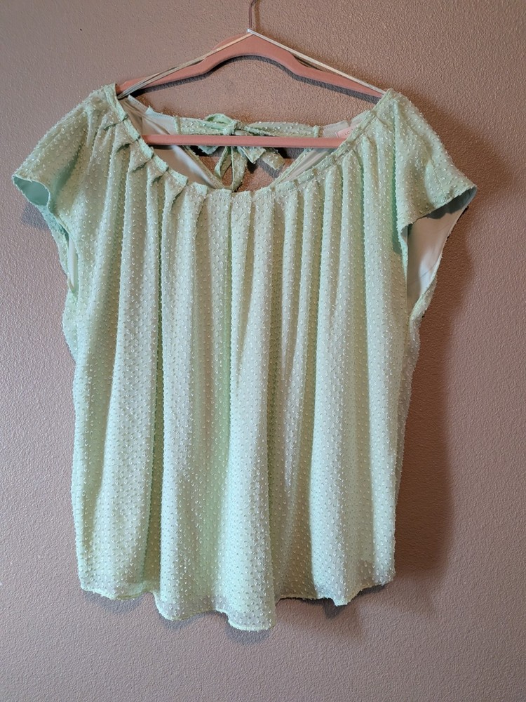Lauren Conrad Women's  feminine fairy like Mint  Green Blouse Size XL