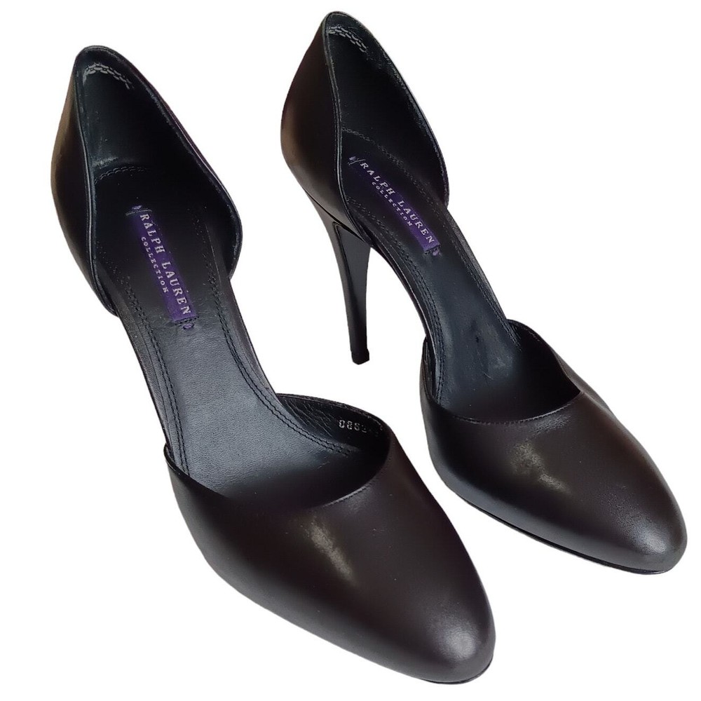 RALPH LAUREN COLLECTION Purple Label Shoes Heels Pumps D'Orsay Size 8.5 Black