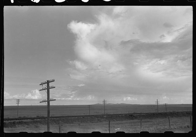 Photo:1930s Rural Landscape Power Lines Open Plains Photograph