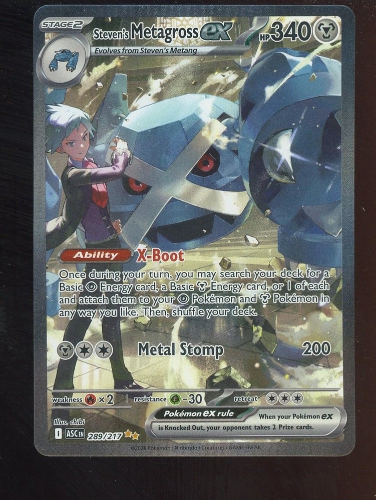 2026 Pokemon ASC EN Special Illustration Rare #289 Steven's Metagross exPROBSTEIN is actively accepting consignments !!