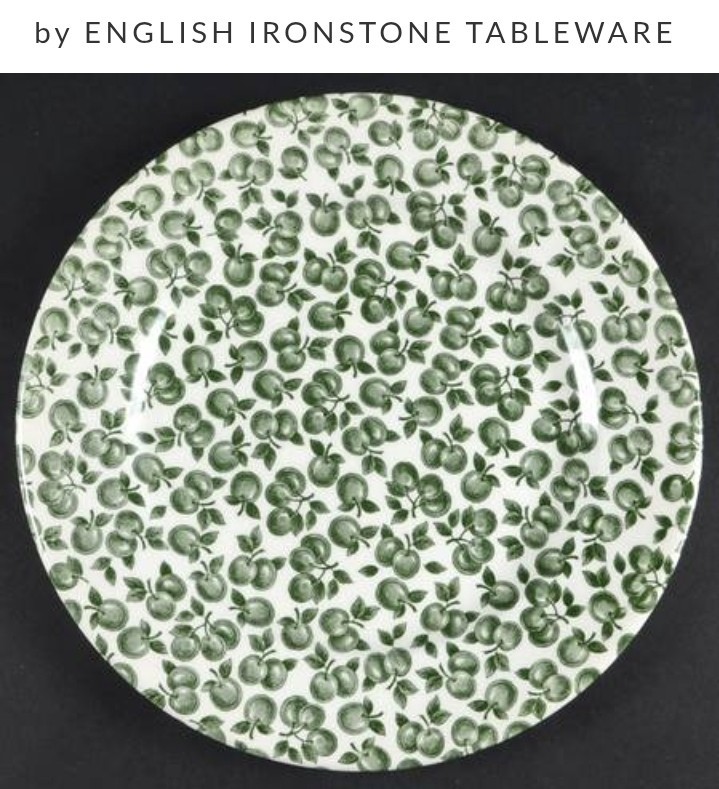 English Ironside Green Apple Orchard Ceramic Plates  10 