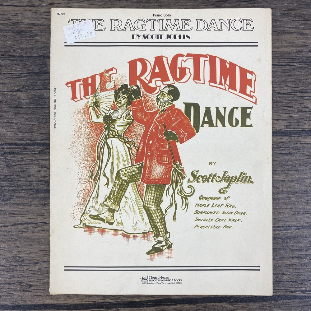 SCOTT JOPLIN The Ragtime Dance Rag Sheet Music Piano Solo Vintage 1973 Litho USA
