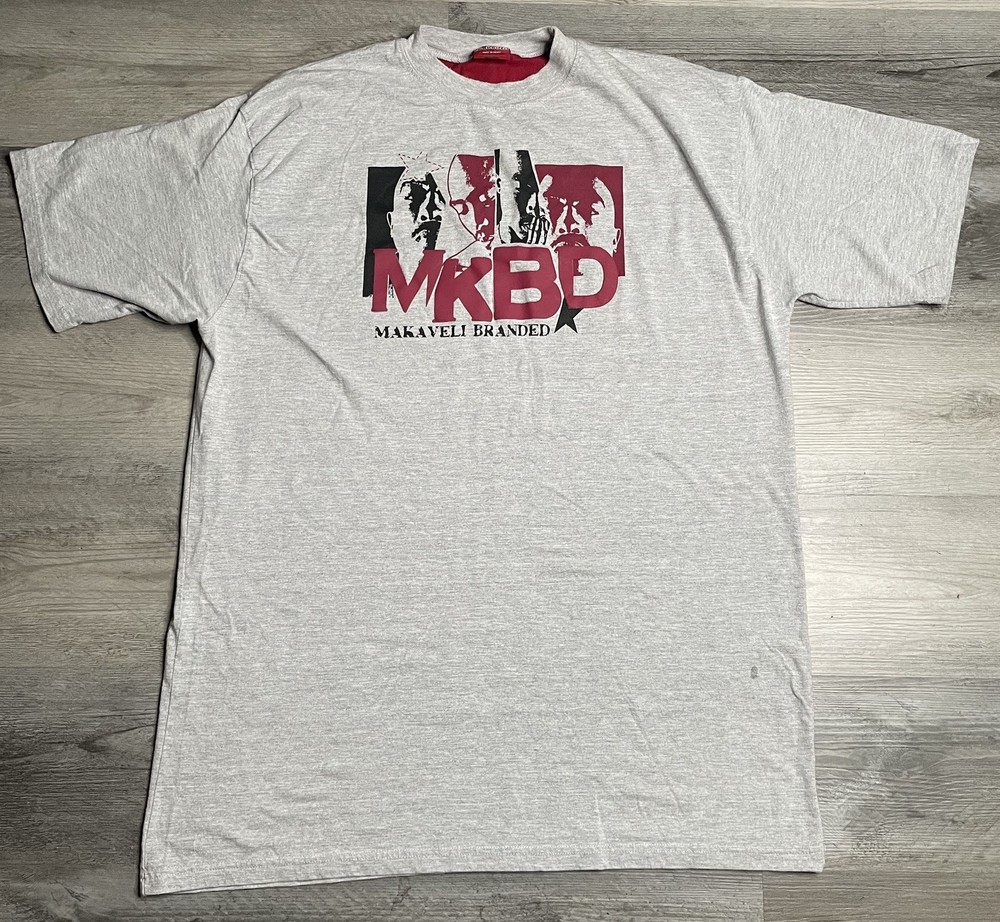 Vintage 2Pac Shirt Mens XL Gray MKBD Graphic Makaveli Branded Hip Hop Y2K