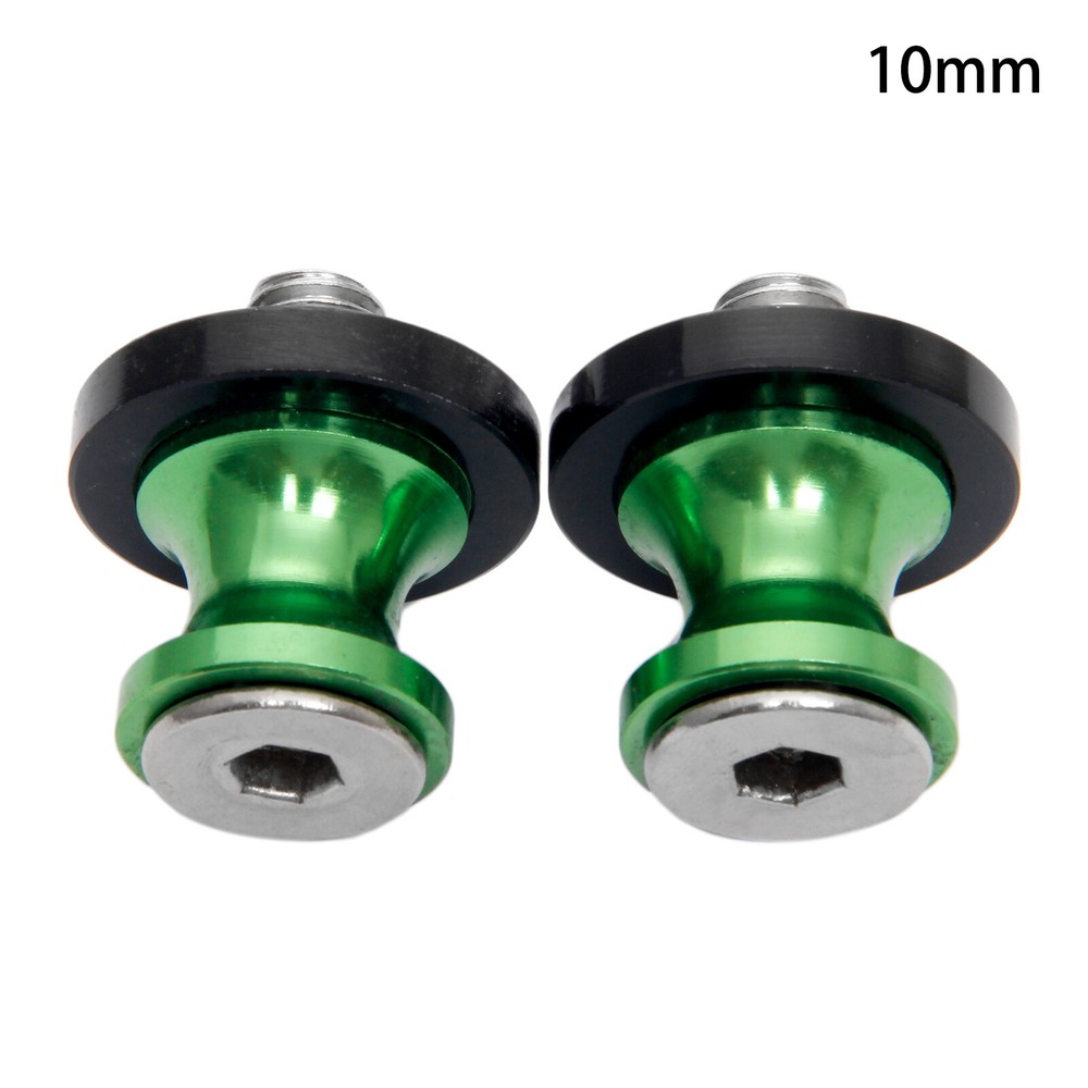 2Pcs 10mm Green Motorcycle Swingarm Spool Stand Screws For Kawasaki Ninja ZX6