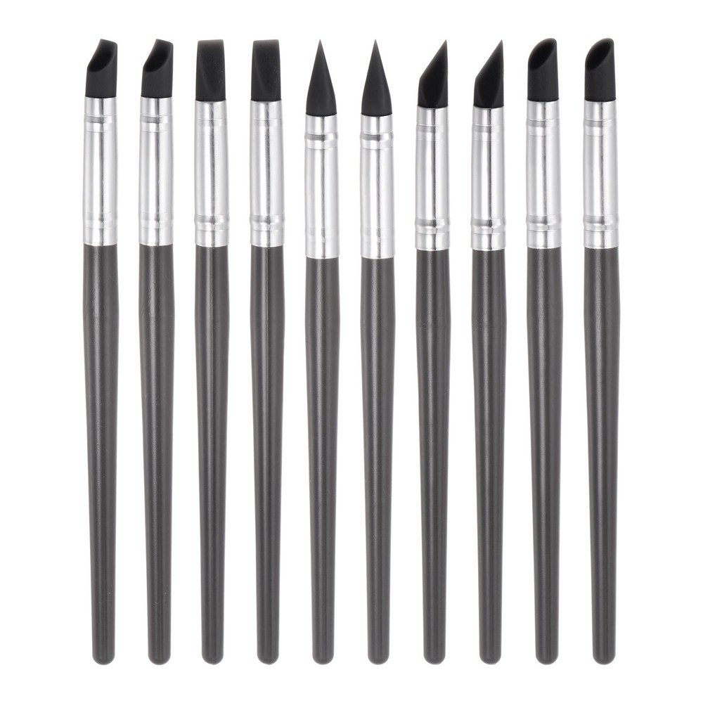 10pcs Clay Sculpting Tool Set, Clay Sculpting Shaper Rubber Tip Black