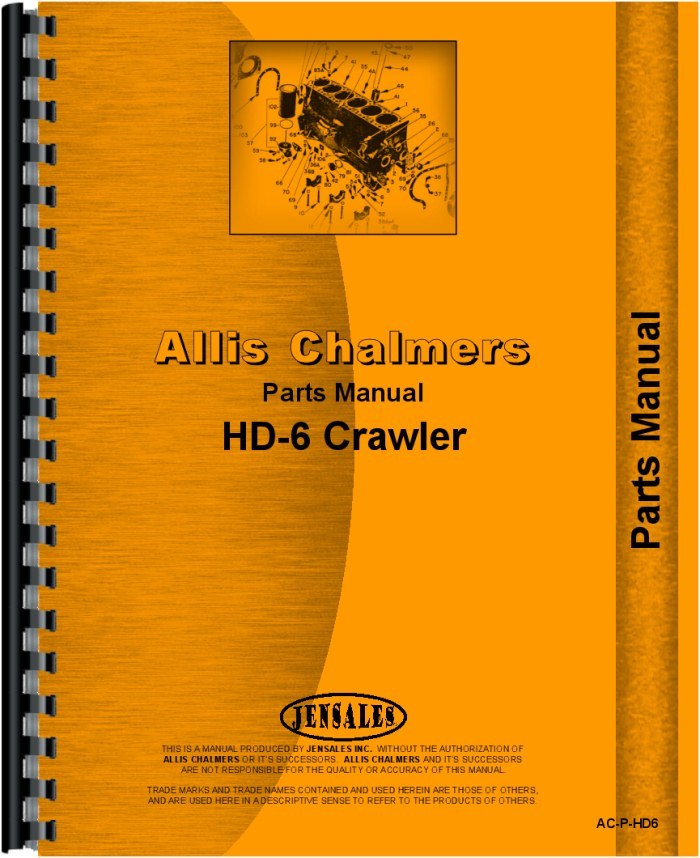 Allis Chalmers HD6 HD6B Crawler Parts Manual SN 0-13322 AC-P-HD6  