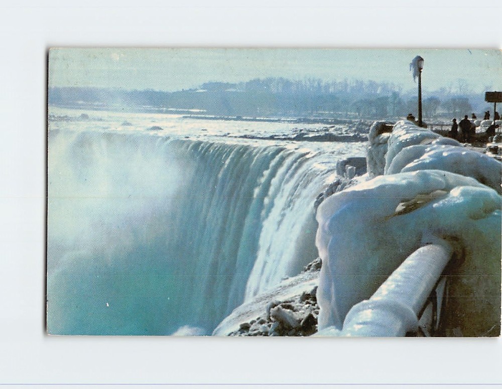 Postcard Winter Scene Horseshoe Falls Niagara Falls Ontario Canada