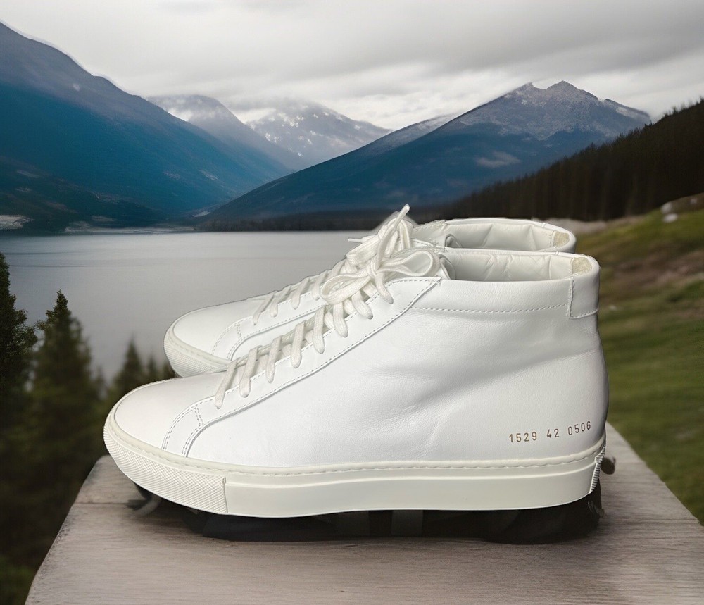 Common Projects Achilles White Mid EU42 Sz 9 Worn Only Once Made In Italy-image