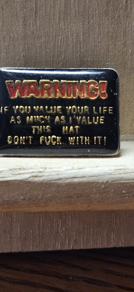 If You Value Your Life as Much as I Value This Hat Vintage Lapel/Hat/Tie Pin