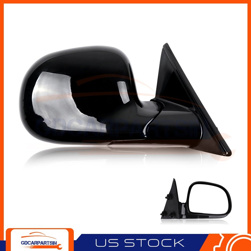 Right Side Fits 1994-1997 Chevy S10 GMC Jimmy Manual Fold Black Housing Mirror