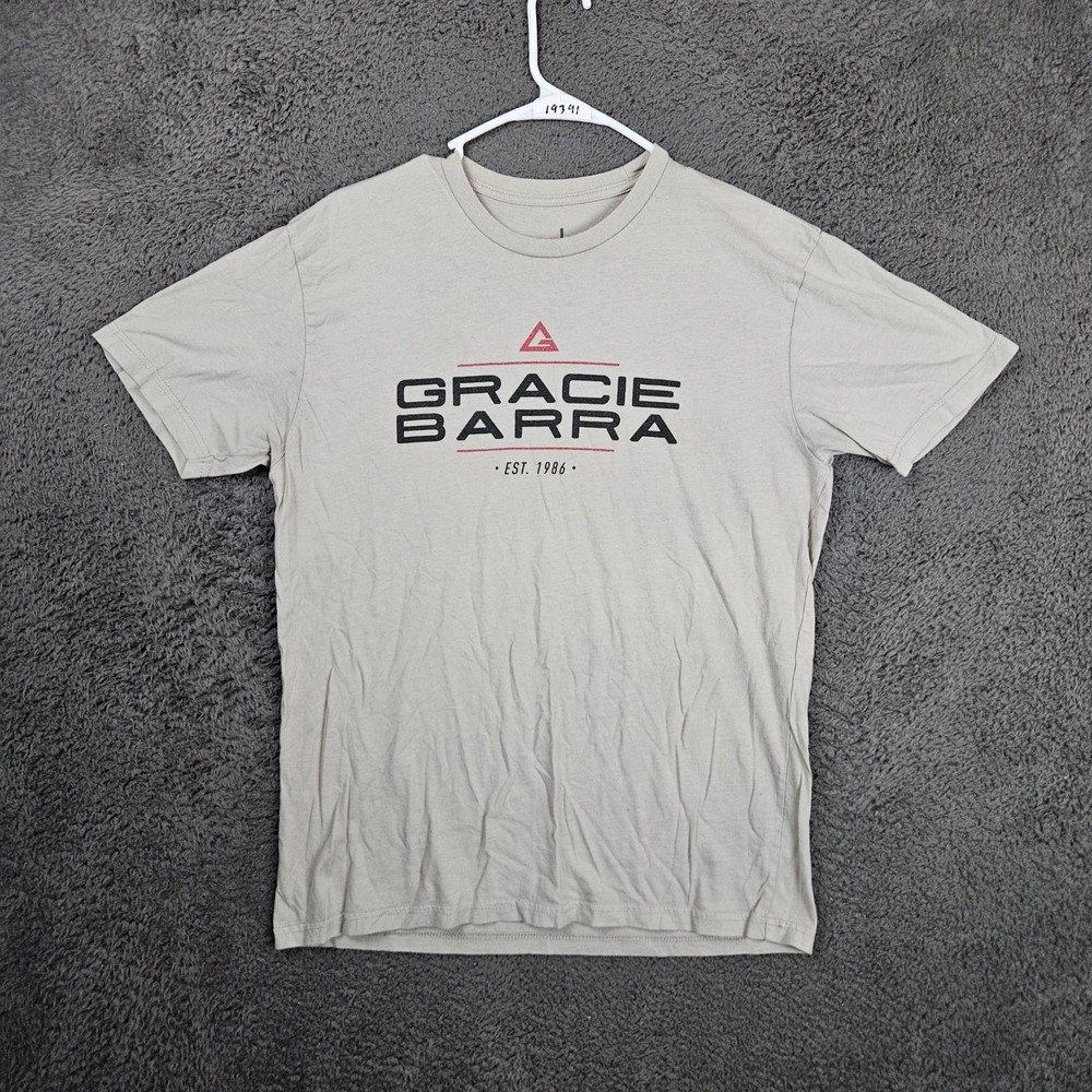 GB Wear Gracie Barra Jiu Jitsu T-Shirt Mens Large Gray Oceanside CA BJJ MMA Tee