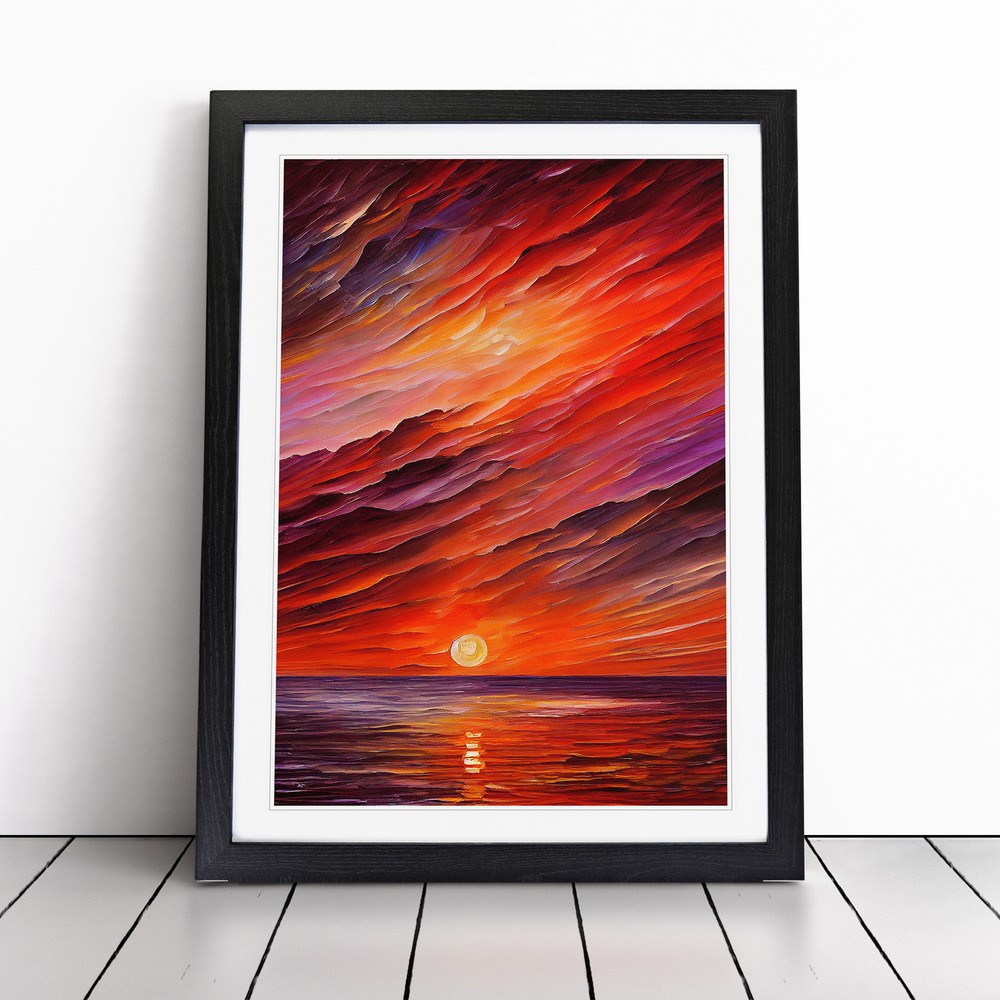 Ocean Sunset View No.7 Wall Art Print Framed Canvas Picture Poster Decor