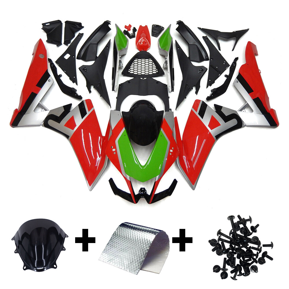 Red Green Fairing Kit for 2010-2015 Aprilia RSV4 1000 Injection Plastic Bodywork