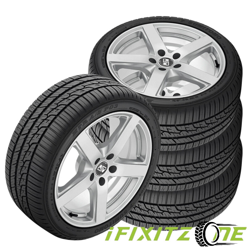 4 Sumitomo HTR A/S P03 225/55R17 101W Tires, 45K Mile Warranty, All Season 540AA