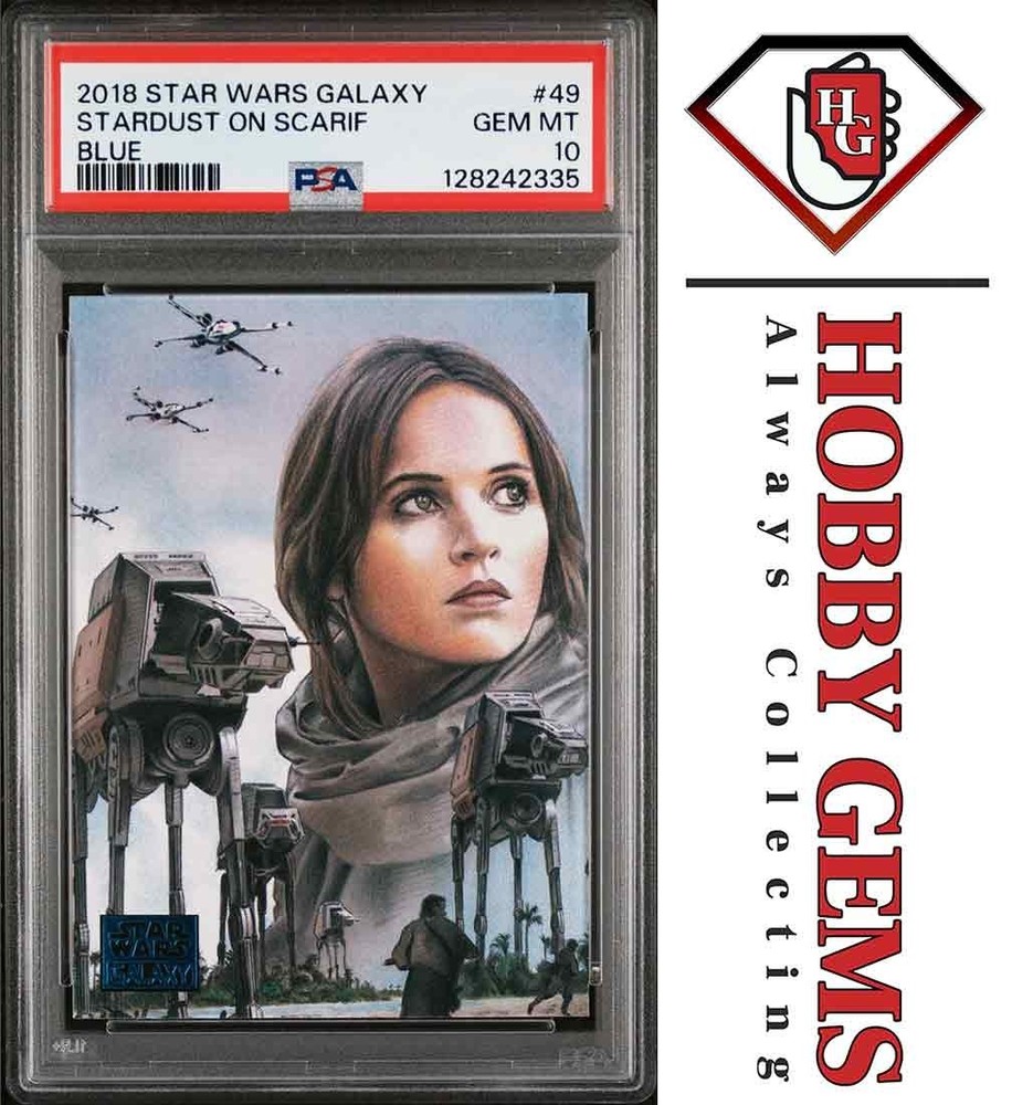 JYN ERSO PSA 10 2018 Topps Star Wars Galaxy Stardust on Scarif Blue #49