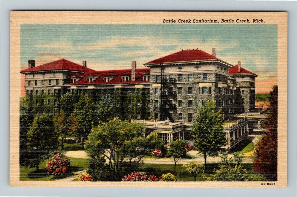 Battle Creek MI-Michigan, Battle Creek Sanitarium Vintage Souvenir Postcard