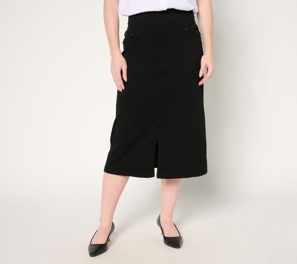 Women with Control Women's Skirt Sz S Prime Stretch Denim Regular Black A681259