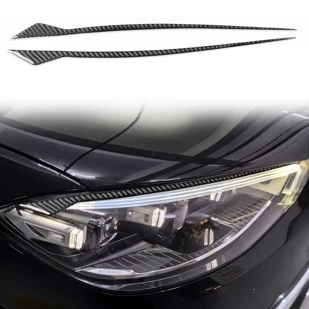 Real Carbon Fiber Light Eyebrow Trim For Benz Maybach S-Class S400 2021-2024