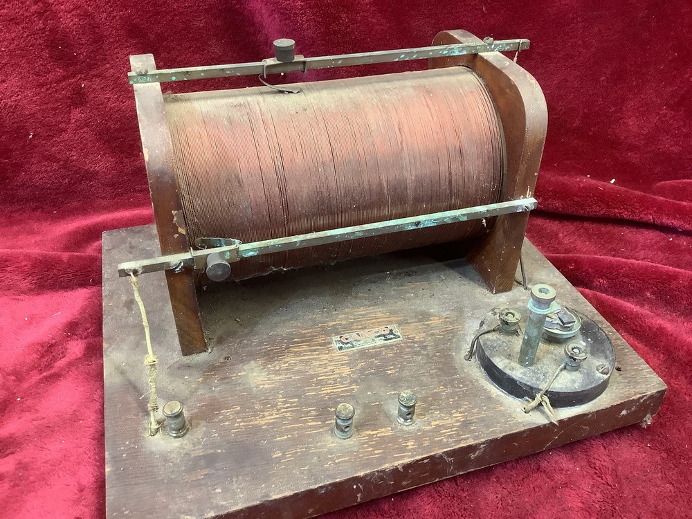 RARE “Carco” Carter Mfg Slide Tuner Coil Crystal Radio Receiver Set CARCO 11x9”