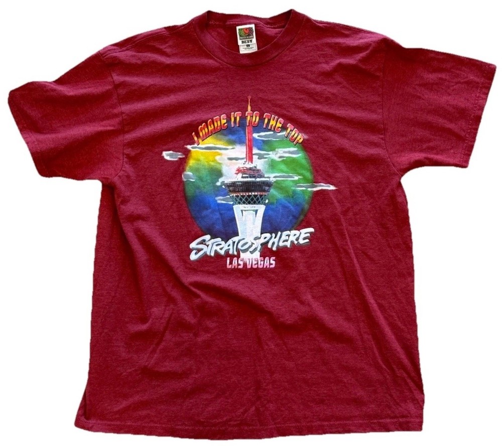Vintage Stratosphere Las Vegas Red Shirt I Made It To The Top Men’s Size XL