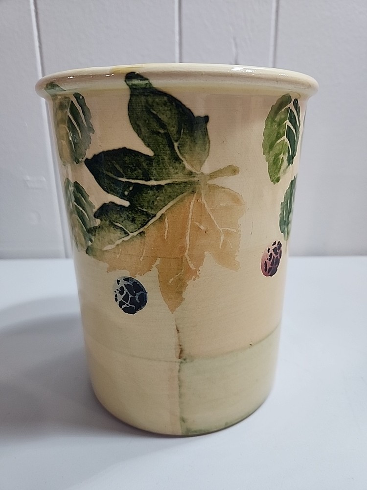 Ceramiche Alfa Ceramic Utensil Holder, Hand Painted, Made In Italy