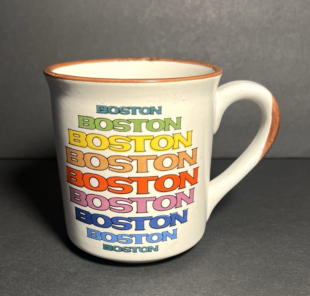 Vintage 1970’s Boston Retro Rainbow Coffee Mug
