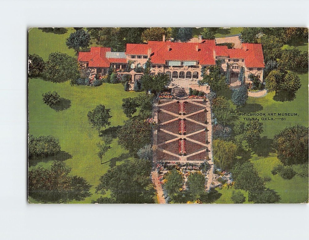 Postcard Aerial View Philbrook Museum of Art in Tulsa Oklahoma USA