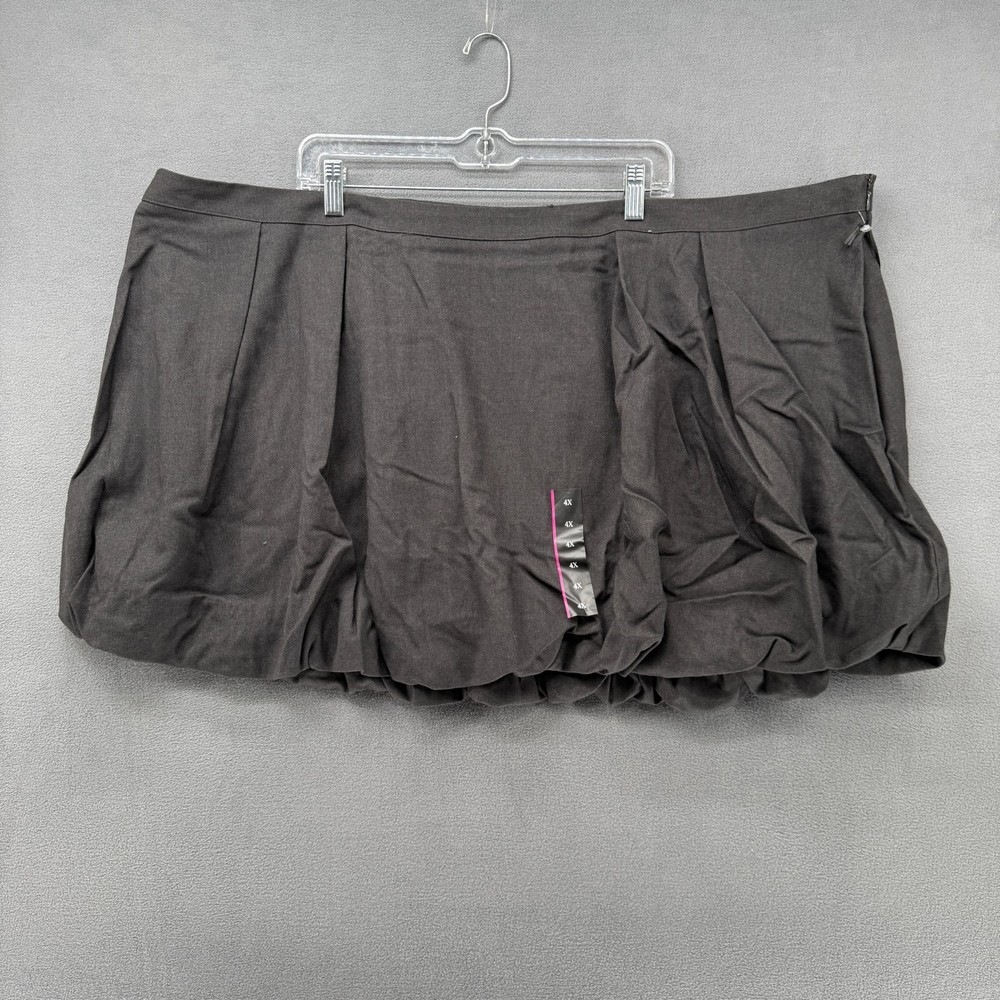 Future Collective Mini Skirt Womens 4X Gray Pleated Bubble Hem NWT