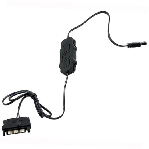 ARGB PC Fans Controller Kit, 5V 3Pin Mini ARGB Splitter, SATA Power RGB Black